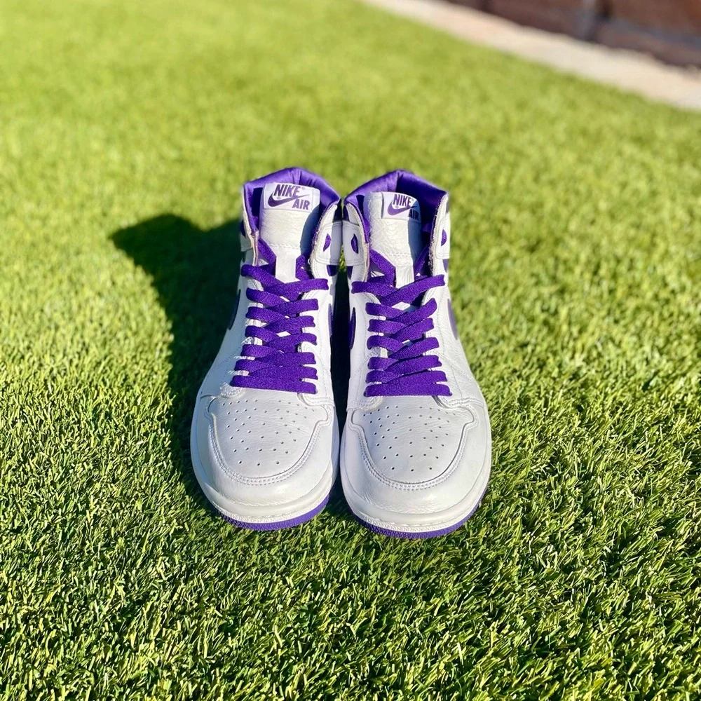 Jordan Women's Athletic Shoes - White and Purple - Picture 2 of 8